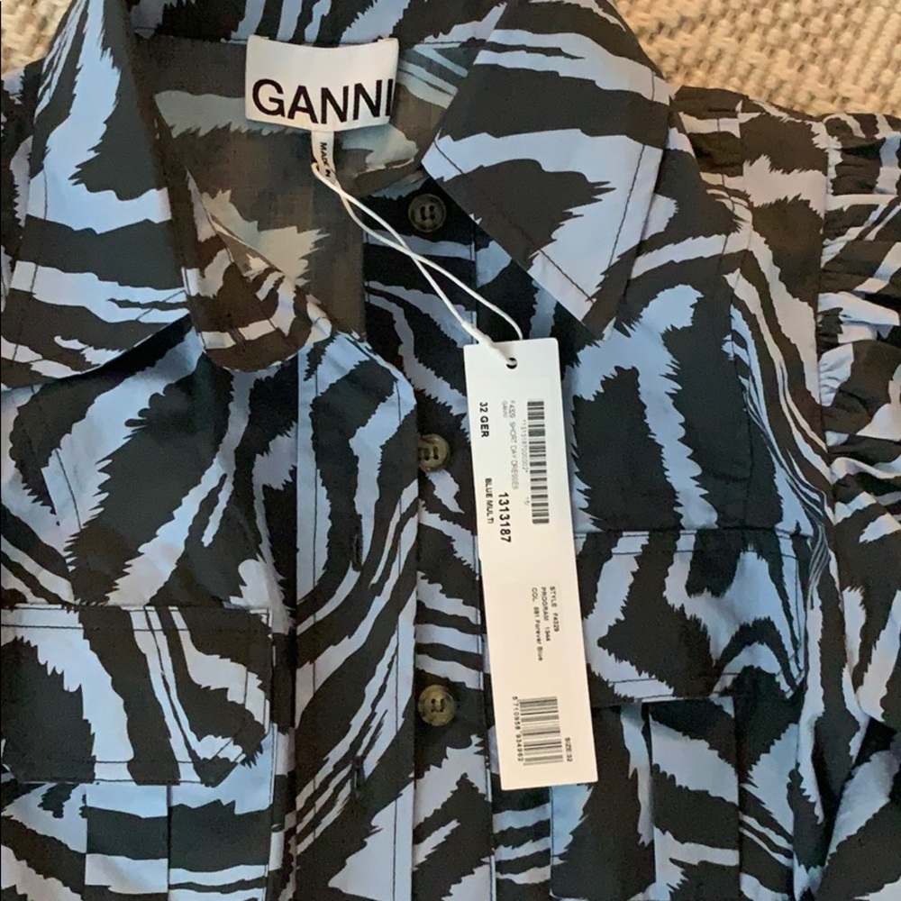 NWT Ganni Printed Poplin Dress - Picture 8 of 13